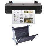 DesignJet T230 Large Format Printer 24 Color Inkjet Plotter Wireless Bundle with HP DesignJet 24 Printer Stand