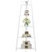 TJUNBOLIFE 5 Tier Corner Stand 70 Tall Corner Ladder Ideal for Books Plants Display Shelving Unit for Living Room Bedroom Kitchen Rustic Brown