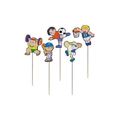 100x Deko-Picker "Sportler" 19cm Image