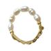 Rings Retro Elastic Rope Pearl Beaded Rings for Women Fashion Party N Deal Q4Q6