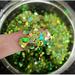 Heart Glitter Confetti 2mm Heart-Shaped Confetti Laser Sequins for Party Decoration DIY Crafts Premium Nail Art Body Art Eye Bling - 10g Holographic Green
