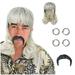 Blekii Earrings Adults Fits Exotic and Blonde Cosplay Kids with Mustache Wig Clip Hair Care Hair Extensions Multicolor Clearance