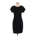 Forever 21 Contemporary Casual Dress - Shift: Black Marled Dresses - Women's Size Small