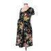 Old Navy - Maternity Casual Dress: Black Floral Motif Dresses - Women's Size Small