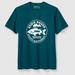 Eddie Bauer Graphic T-Shirt - Fishing Emblem - Blue Spruce - Size XS