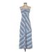 Tommy Bahama Casual Dress - Maxi: Blue Stripes Dresses - Women's Size Small