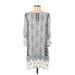 J.Jill Casual Dress: Gray Fair Isle Dresses - Women's Size Small