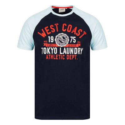 T-Shirts Dewalt Baseball Style Raglan Sleeve Cotton Jersey Crew Neck T-Shirt in Ice Water / M - Tokyo Laundry