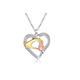 Mother & Child Crystal Heart Necklace - 3 Colours - Rose Gold | Wowcher
