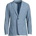 Linen/Cotton Blazer, Men, size: 50-52, regular, Blue, Cotton/Linen, by Lands' End