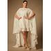 Plus Size Women's Bridal by ELOQUII Mini Dress With Cape Overlay in Bridal Tonal Floral (Size 28)