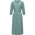 Maxikleid RAGWEAR "Meve", Damen, Gr. XXL (44), Normalgrößen, blau (ocean), Obermaterial: 100% Viskose, feminin, figurumspielend knöchellang, V-Ausschnitt, 3/4-Ärmel Ärmel ohne Ärmelschlitz normaler Saum mit Druckknöpfen,verstellbar, Kleider,...