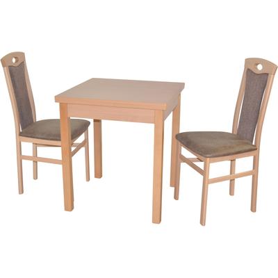 Essgruppe "3tlg. Tischgruppe", braun (buche, nachbildung, braun, buche, nachbildung), B:45cm H:95cm T:48cm, FSC-zertifiziertes Massivholz, HOFMANN LIVING AND MORE, Sitzmöbel-Sets, Stühle montiert Image