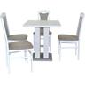 "Essgruppe HOFMANN LIVING AND MORE ""5tlg. Tischgruppe"" Sitzmöbel-Sets Gr. B/H/T: 45 cm x 95 cm x 48 cm, Polyester, weiß (weiß, grau, weiß) Essgruppen Stühle montiert"