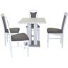 "Essgruppe HOFMANN LIVING AND MORE ""5tlg. Tischgruppe"" Sitzmöbel-Sets Gr. B/H/T: 45 cm x 95 cm x 48 cm, Polyester, weiß (weiß, schwarz, weiß) Essgruppen Stühle montiert"