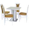"Essgruppe HOFMANN LIVING AND MORE ""5tlg. Tischgruppe"" Sitzmöbel-Sets Gr. B/H/T: 45 cm x 95 cm x 48 cm, Polyester, weiß (weiß, gelb, weiß) Essgruppen Stühle montiert"