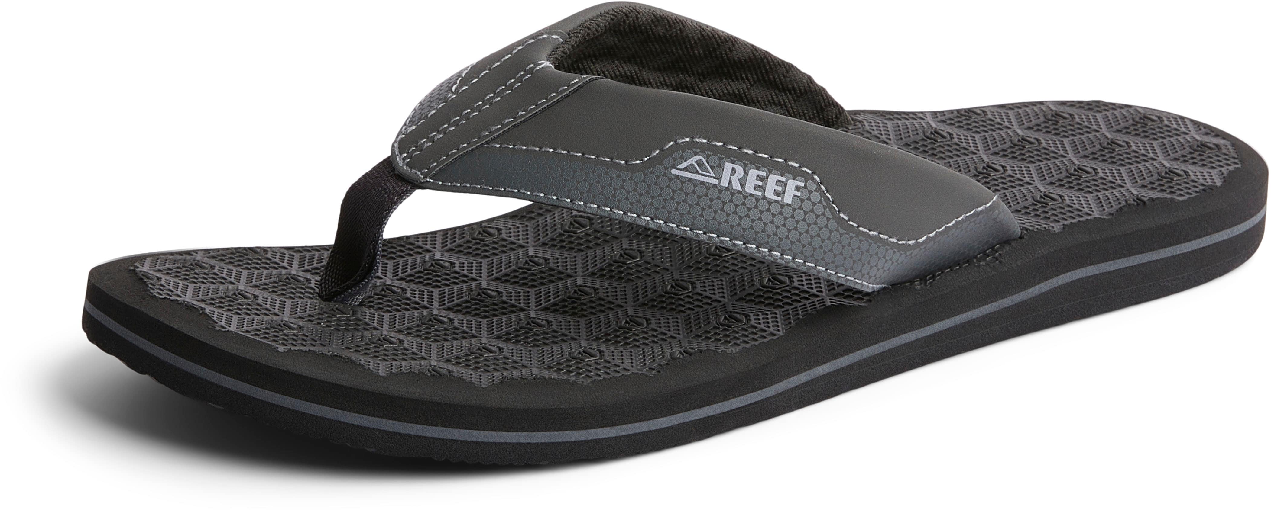 Sandale REEF "THE RIPPER", Herren, Gr. 43, grau (dunkelgrau), Synthetik, Schuhe Sandale