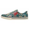 Sneaker DOGO "Classic Schnürsneaker Picture Perfect Damen Sneaker", Damen, Gr. 38, Normalschaft, bunt (mehrfarbig, rot, blau), Lederimitat, Schuhe, Handgefertigt