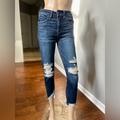 American Eagle Outfitters Jeans | American Eagle Ne(X)T Level Stretch X High Rise Jegging Crop Distressed Dark | Color: Blue | Size: 2