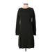 Soft Surroundings Casual Dress - Sweater Dress: Black Chevron/Herringbone Dresses - Women's Size X-Small