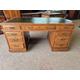 Antique Edwardian Solid Oak Pedestal Desk