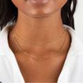 Anthropologie Jewelry | Adina Eden Jewels Dainty Beaded Chain Choker | Color: Gold | Size: Os