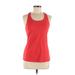 Crz Yoga Active Tank Top: Red Solid Activewear - Women's Size Medium