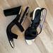 Louis Vuitton Shoes | Luis Vuitton Black Satin And Silver Accents Leather Sandals | Color: Black/Silver | Size: 10