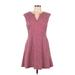 New York & Company Casual Dress - Fit & Flare: Red Hearts Dresses - Women's Size Large