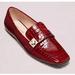 Kate Spade New York Shoes | Kate Spade Women 8.5 Red Croc Patent Embosed Leather Darien Loafer Square Toe | Color: Red | Size: 8.5