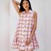 Anthropologie Dresses | Anthropologie Plaid Button Down Sleeveless Tiered Mini Dress Light Pink Xs | Color: Orange/Pink | Size: Xs
