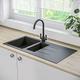 Pyramis BeBa_26214 Madison Carbon 2B Inset Granite Composite Kitchen Sink 1000 x 500