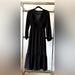 Zara Dresses | Formal/Prom Zara Long Sleeve Maxi Dress With Eyelet Detail, Ruffles & Buttons Xs | Color: Black | Size: Xs