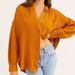 Free People Tops | Free People Women Blouson Button Down Shirt Size Xs Gold Long Sleeve Oversized | Color: Gold | Size: Xs