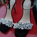 Jessica Simpson Shoes | Jessica Smpson Dressy Formal Pearl Sandals Heels Omilara Shoes Size 8.5 | Color: Black | Size: 8.5