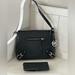 Michael Kors Bags | Michael Kors Fallon Medium Logo Jacquard Messenger Bag Black And Wallet | Color: Black | Size: Os