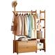 Clothes Stand Garment Rack Bamboo Open Wardrobe Storage Shelves Clothes Rail Shoe Rack for Clothes Hats Portable Extra Large Garment Rack Storage Box Shelves Entryway and Bed Room