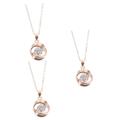 WOFASHPURET 3pcs Rose Zircon Necklace Para Hombres Rose Choker Pendant Necklace for Women Gold Choker Necklaces for Women Chain Necklace Sign in Golden Necklace Women's Silver Four Leaf