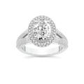 Lab Grown Diamond Engagement Ring For Women 1 CT TW IGI Certified Oval Shape | In 585 Or 750 in White, Yellow Or Rose Gold Opulenté Antique Halo Diamond Ring | FG-VS1-VS2 Quality