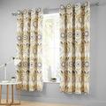 Catherine Lansfield Annika Easy Care Eyelet Curtains Ochre 66x72 Inch