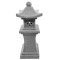 Yahunosu Solar Pagoda Lantern Garden Statue,17.3" Indoor/Outdoor Zen Asian Decor,Garden Landscape Decorative Lamp Ornament for Zen Landscape, Balcony, Garden, Patio Asian Decor