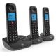 BT Essential Cordless Home Phone with Nuisance Call Blocking and Answering Machine, Trio Handset Pack, Black (Renewed)