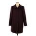 Ann Taylor LOFT Coat: Burgundy Animal Print Jackets & Outerwear - Women's Size Medium