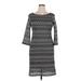 Papillon Blanc Casual Dress - Sweater Dress: Gray Marled Dresses - Women's Size X-Large