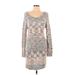 Shein Casual Dress - Sweater Dress: Gray Marled Dresses - Women's Size Large