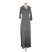 Studio M Casual Dress - Maxi: Gray Marled Dresses - New - Women's Size Large