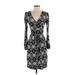 Max and Cleo Casual Dress - Wrap: Black Baroque Print Dresses - Women's Size X-Small