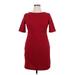 AB Studio Casual Dress - Sheath: Burgundy Solid Dresses - Women's Size 14 Petite