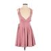 Free People Casual Dress - Wrap: Pink Hearts Dresses - Women's Size 4