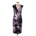 Connected Apparel Casual Dress - Sheath: Purple Graphic Dresses - New - Women's Size 8